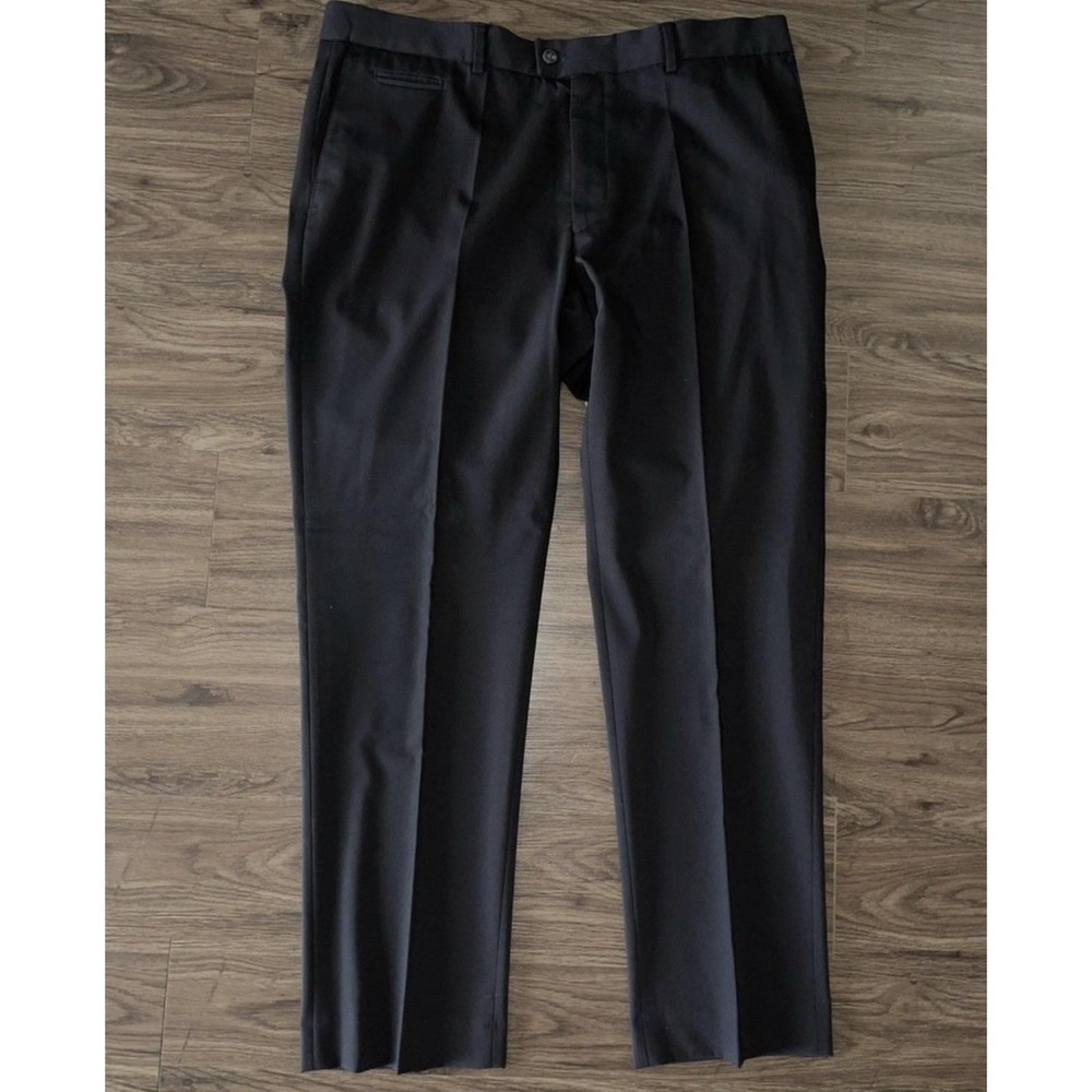 BRAX Dress Pants Mens 38x34 Black Manager Enrico Regular Flat Front Straight Leg